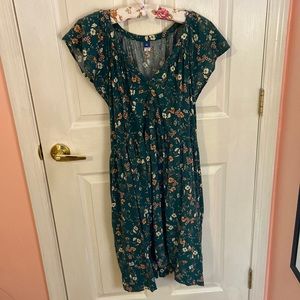 Old Navy Green Floral Dress XL Tall